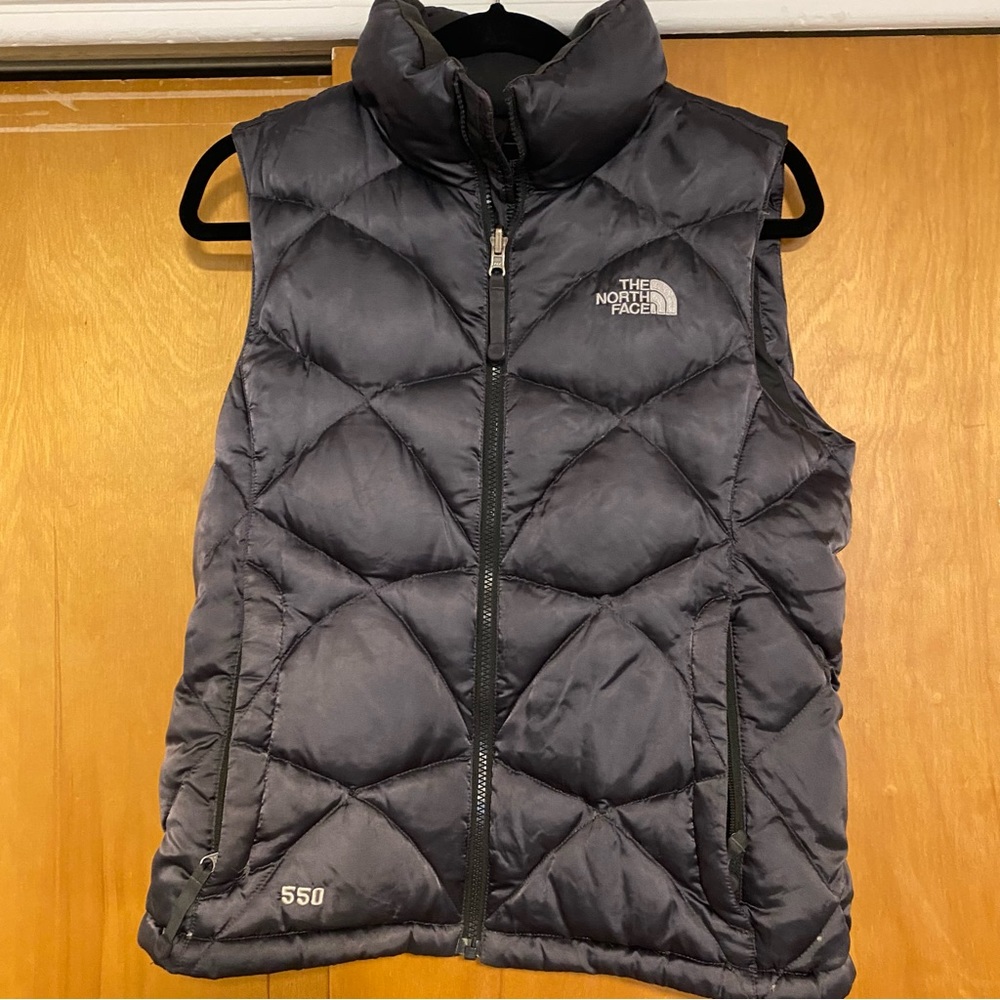 Grey North Face Quilted Puffer Vest